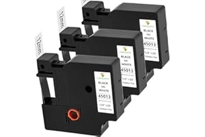 Yuanqimm Compatible for Dymo D1 Label Tape 12mm x 7m 45013 A45013 S0720530 Black on White for Dymo LabelManager 160 210D 360D 280 420P 500TS PNP Labelpoint 250 100 150 Labelwriter 450 DUO, 3-Pack