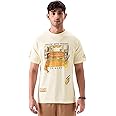 The Souled Store Official F.R.I.E.N.D.S: Chillin' Men and Boys Regular Fit Half Sleeve Graphic Printed Cotton Yellow Color T-Shirt