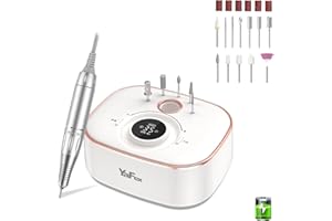 YaFex Nagelfräser Akku 35000 U/min, 12-in-1 Elektrisch Nagelfeile für Gelnägel, Kabellos 4000mAh Akku(8-10 Std), Bit-Lock, LED-Anzeige, Professionell Maniküre&Pediküre Set Fußpflege Fräser für Nägel