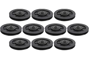 banapoy 10Pcs Polea Rueda de Rodamiento, 100MM Poleas Gimnasio, Cable Redondo Polea Rueda, Rueda Universal para Maquina de Cables y Fitness Equipo, Equipo de Ejercicios Partes