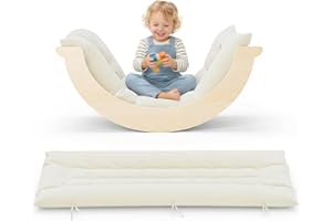 STYPLZ Montessori Arco da arrampicata Arco Arco Arrampicata con Cuscino di Cotone Naturale Struttura Arrampicata Per Alzare e Ginnastica, Legno Naturale Stabile A partire dai 3 Anni (Semicerchio con