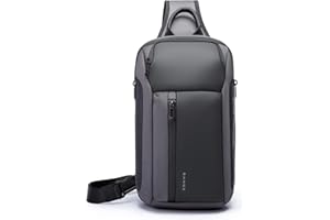 FANDARE Zaino Monospalla Borsello Uomo Tracolla Business Borsa a Spalla per Scuola Outdoor Trekking Ciclismo Viaggio Moto Multitasche Piccolo Zainetto Impermeabile Poliestere Grigio