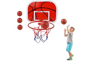 AolKee Mini basketballkorb Indoor Kinder, Basketball Kinder, basketballkorb höhenverstellbar, Basketball Korb Tür mit 4-Bällen, Basketball Geschenke, 40 * 28 cm