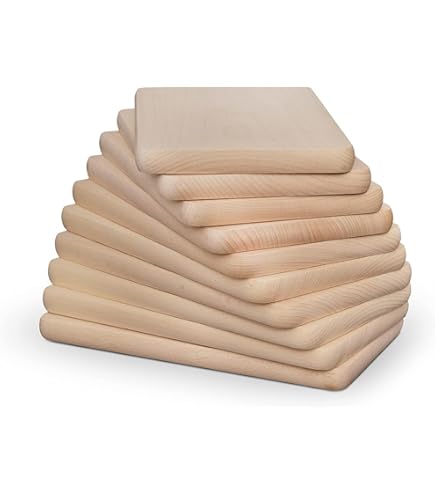 Set van 6 ontbijtplankjes van bamboehout - 22 x 14 x 0,8 cm houten