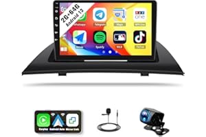 SIXWIN 2G+64G Android 13 Car Stereo for BMW X3 2006-2010 with Wireless CarPlay Android Auto Mirror Link 9 Inch Touchscreen Bluetooth GPS Navigation WiFi FM Backup Camera MIC