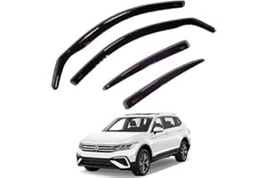VAN DEMON Team HEKO Wind Deflectors VW Tiguan 2016-2024 Compatible Front and Rear Set of Window Deflectors Accessories Smoked UV Scratch Resistant Acrylic In-Channel Fitting Air Ventilation Rain Protection