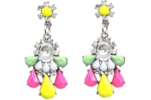 Yazilind charme color‚ goutte d'eau clair Cristal Boucles d'oreilles Les femmes cadeau