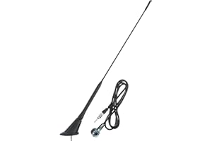 Jurmann Trade GmbH Autoantenne 40cm mit Anschlusskabel 120cm Antenne Dachantenne Stabantenne DIN für Empfang von FM AM