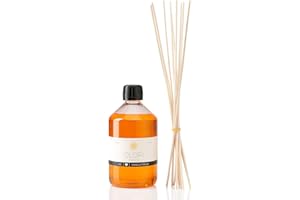 ‎OLORI Raumduft Nachfüll-Set „Vanille“ 500ml inkl. 10 Rattan-Stäbchen - Duftöl mit ätherischen Ölen - Nachfüller langanhaltend, weich, sinnlich, pudrig & süß - Nachfüllflasche mit Duftstäbchen 100% Natürlich