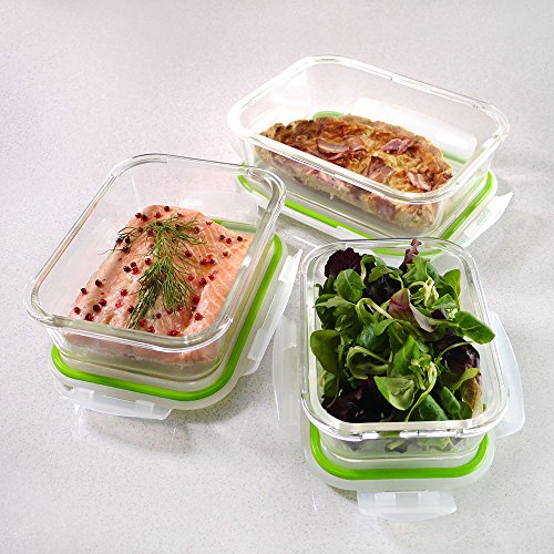 ProCook Ofenform aus Glas, Frischhaltebehälter mit Deckel, 3-teiliges Set - 2