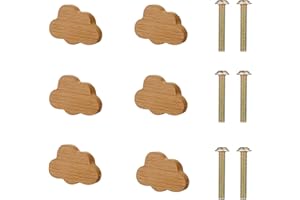 rongweiwang Stilvolle Holzmöbelknöpfe, Cartoon Holzschrankknöpfe, Set mit Schrauben, Holzmöbelgriffe, Wolke