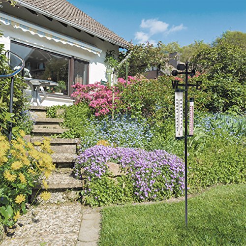 Garten Wetterstation mit Stab 145cm Thermometer Windmesser Niederschlag - 2