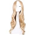 Long Blonde Wave Wigs for Women & Girls - 27'' Curly Wigs with Headband for Cosplay & Daily Use