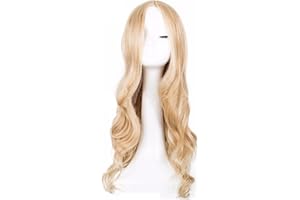 WODEHAHAGOU Long Blonde Wave Wigs for Women & Girls - 27'' Curly Wigs with Headband for Cosplay & Daily Use