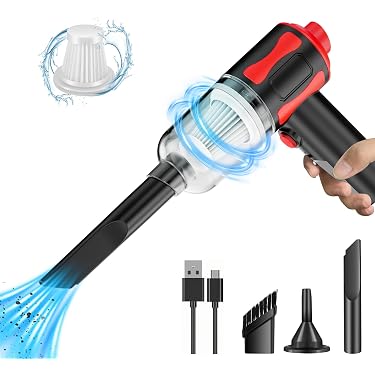 Aspirateur à Main Sans Fil 8000 Pa - Rechargeable USB - 2 En 1 Avec Accessoires - Pour Voiture, Maison, Poils Animaux