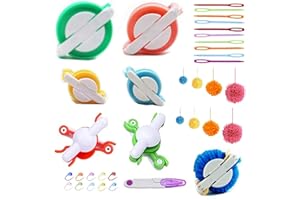 NA MENG Pom Pom Maker, Pompom Maker Tool Set for DIY Fluff Balls Knitting Craft Making Kit with Sewing Scissors Craft Project