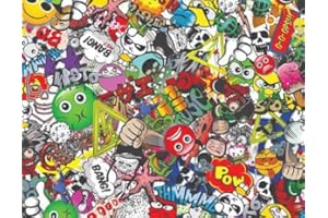 ‎MST-DESIGN MST-DESIGN Wassertransferdruck Folie I WTD Stickerbomb bunt CD-574-MS 100 cm Breite I 1 Meter I Wassertransferdruckfilm WTP Water Transfer Printing Hydrographics