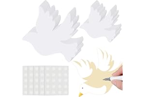 Harloon Papierausschnitte in Taubenform, 14 cm, 8,9 cm, für Klassenzimmer, Pinnwand, Akzente, Bastelarbeiten, Dekoration, mit 100 Klebepunkten, für Schule, Zuhause, Party, 100 Stück