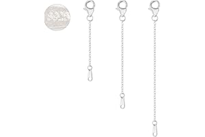 ALEXCRAFT 3Pcs 925 Sterling Silver Necklace Extender Chain Extenders Bracelet Extension for Jewellery Making 2 3 4 Inch (Silver)