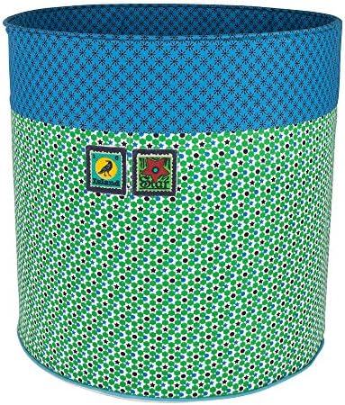 Colorique Chokhi Stamps Storage Box Stars Green Large, Diameter 40 x 40 cm, Green, Blue
