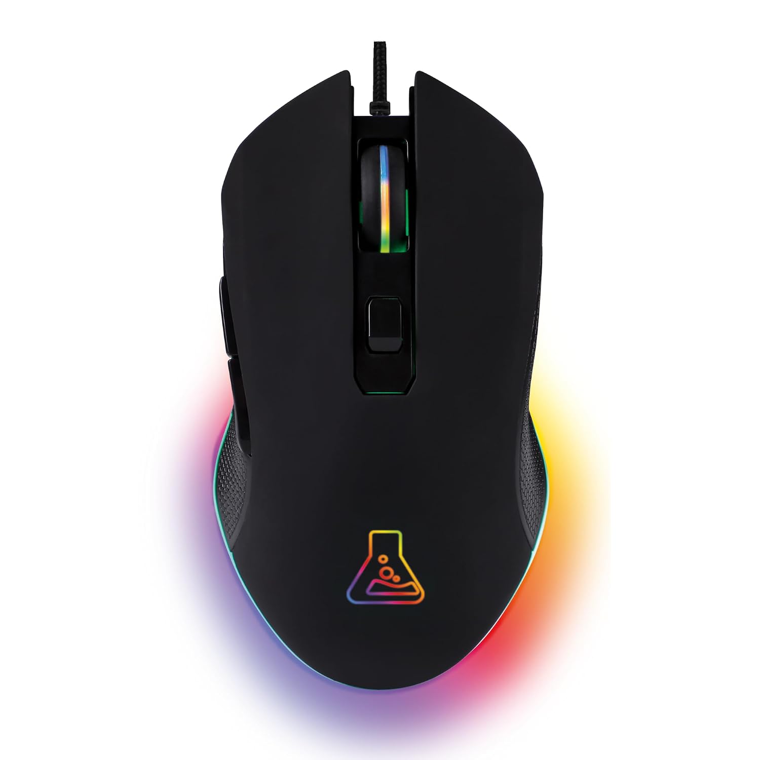 G-Lab gamingmuis van Kult Heliu, bekabeld, USB, optische sensor, 800 tot 3200 dpi, led-achtergrondverlichting, 7 kleuren, 6 toetsen, comfortabele en lichte gamingmuis, compatibel met pc, PS4, PS5, | Avec câble USB, capteur optique 800 à 6400 DPI, éclairage LED 7 couleurs, 6 boutons, léger, compatible PC/Mac/Xbox/PS4/PS5