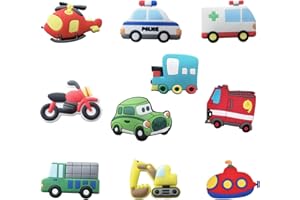 MXYVRIX Set de 10 Imanes de Nevera de Colores 3D para Niños, Juguetes Educativos y Divertidos, Ideal para Hogar, Oficina y Pizarra Magnética, Pegatinas magnéticas refrigeradores para Medios de Transporte