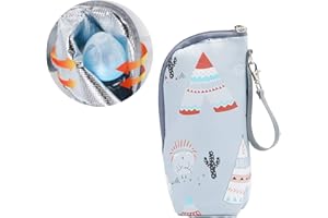 VARUN LaMure Cartoon Milchflasche Isoliertasche Wärmer Reisetasche Tragbare Hängende Muttermilch Wasser Lagerung Baby Fütterung Flasche Reise Isoliertasche, Blau, 22 x 8 cm (1 Stück), blau, 22x8 cm (Pack of