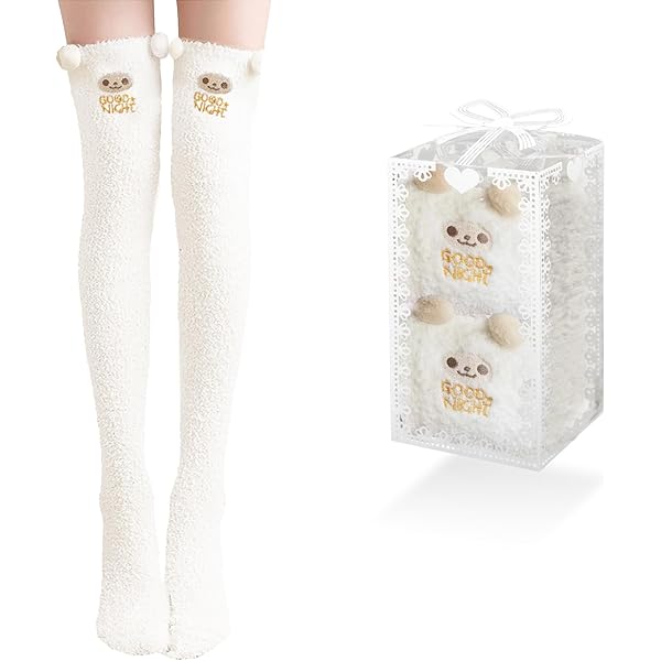 3 Paar Dames Pluizige Knie Hoge Sokken Winter Warm Lange