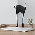 KOLYMAX Metal Cat Minimalist Art Wall Sculpture, Minimalist Abstract Cat Line Wall Art, Modern Minimalist Home Decoration Minimalist Living Room Wall Decoration（Long-Legged Cat）