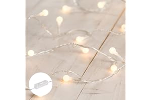 Lights4fun Indoor Berry String Fairy Lights 40 Warm White LEDs on Clear Cable 3.1m Plug in Rocker Switch