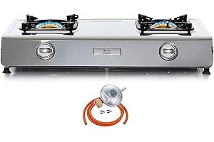 NJ THE RIGHT CHOICE NJ NSD-2 Portable Gas Hob - 2 Burner Cooking Stove LPG Indoor use (Butane 28mbar Screw-on)