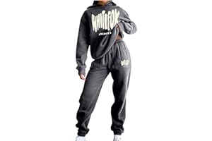NSICBMNO Tracksuit Womens Full Set Jogging Suits Hoodie Tracksuit Two Piece Outfit Oversized Sweatshirts Jogging Pants Lounge Outfits Casual Co Ord Sets Streetwear