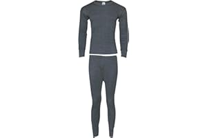 Heat Stoke Men's Thermal Long Sleeves T-Shirt Long Johns Trouser Warm Base Layer Black Charcoal S,M,L,XL,XXL