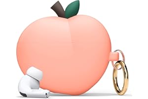 elago Etui kompatybilne z AirPods Pro 2, brzoskwiniowe etui 3D kompatybilne z AirPods Pro 2. generacji, w zestawie brelok