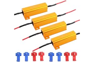 DEFVNSY - Resistencias fijas bobinadas de aluminio de alta potencia con carcasa metálica de 50 W y 6 ohmios - Resistencias de carga de bombilla LED (bricolaje)