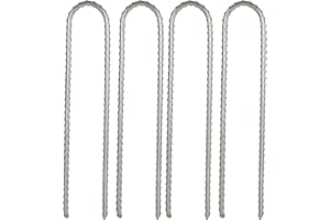 GOYADA Kotwa podłogowa do trampoliny, 4 sztuki, 30 cm, stal ocynkowana, słupki podłogowe w kształcie litery U, idealne do namiotów, trampolin i ogrodzeń