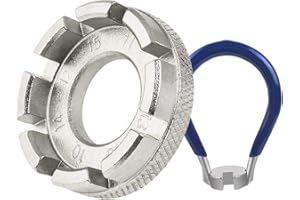 DECARETA Bicycle Spoke Wrench Tool Spanner 6 in 1 Bike Wheel Spokes Key Bike Spanner Spoke Tool 10-15 Gauge for Bicycle, Electric Vehicle (Silver)