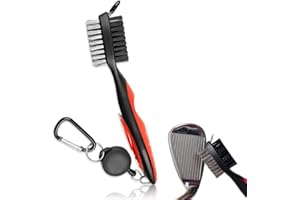 CMUYKIBU Golf Club Brush,Golf Groove Cleaner with spike,Dual Sided Nylon & Stainless Steel Brush Set with Spike,Golf Club Cleaner with Aluminium Carabiner for Clubs Grooves Golf Bag Shoe