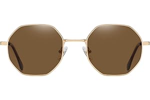 H HELMUT JUST Gafas De Sol Polarizadas Hombre Mujer Retro Octogonal Protección UV400 Gafas Unisex