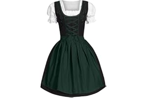 GENERICO Alemon, abito tirolese da donna, taglia grande, vestito da Oktoberfest, birra tedesca, costume tradizionale bavarese, grembiule a quadri, costume per Oktoberfest, Carnevale, festa di Halloween
