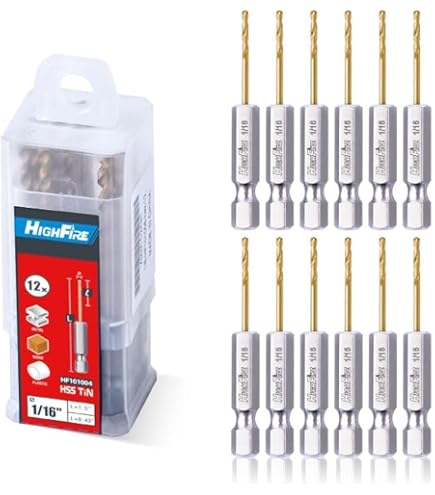 MACXCOIP Hex Shank Drill Bit Set 13Pcs HSS Titanium Twist Drill Bit For - View #7