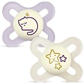 MAM Original Pacifier for Newborns 0-2 Months, Matte Pink, Night, 2 pcs | Glow in the Dark with Symmetrical, Flat and Flexibl