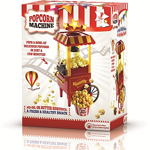 Gadgy Popcorn Maschine | Retro Popcorn Maker | Heissluft Ohne Fett Fettfrei Ölfrei - 6