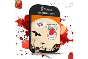 PERFEKTO24 Wunder wykałaczka – wykałaczka o smaku – dobra alternatywa dla gumy do żucia – pomaga zapobiegać obgryzaniu paznokci – świeży oddech z aromatycznymi wykałaczkami – edycja Halloween (truskawka/kwaśna)