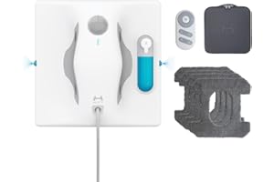 ‎HUTT HUTT W8 Fensterreinigungsroboter mit Fernbedienung | 2-Fach Sprühsystem & 3800Pa Saugkraft | 80ml Tank, Kantenerkennung | Für Glas, Fliesen, Spiegel (4X Reinigungstücher, Sicherungsseil inkl.)