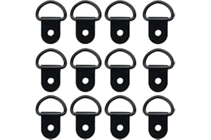 FVEVQE 12 Pcs Tie Down Anchor, D Rings Heavy Duty Hook Load Anchor Trailer, Van Hooks for Truck, Trailer, Camper, Warehouse, Boat, Cargo Control & Surface Mount(Black)