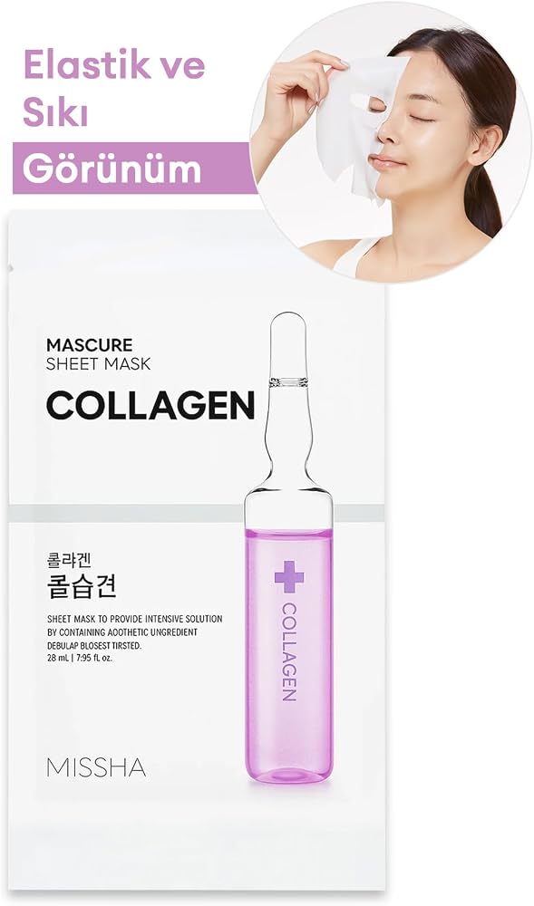 MISSHA Kolajen İçerikli Elastik Görünüm Sunan Maske Mascure Elasticity Solution Sheet Mask Collagen