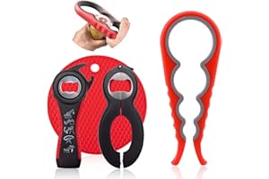 Aililong Lot de 4 décapsuleurs multifonctions - Ouvre-bocal à visser - Pour personnes âgées - Pour les mains faibles et l'arthrite