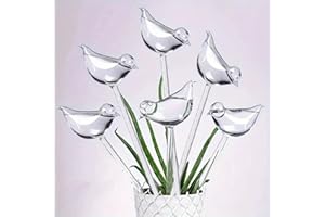 LUVDECO 6 Pcs Plant Water Drippers Clear Bird Shape Plant Waterer Plastic Self Watering Globes Bird Self Watering Bulbs Automatic Irrigation Device for Indoor Outdoor Garden Potted Plant Flower Pot