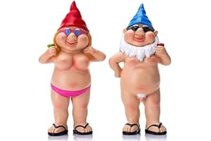 SBYMX MINLELE 2Pcs Garden Gnome Statue Naughty Garden Funny Gnome，Goblin-Art Decoration for Lawn Ornaments Indoor or Outdoor Garden Decorations